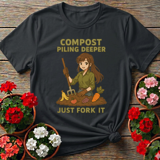Compost Piling Deeper Just Fork It Anime Gardener Tee