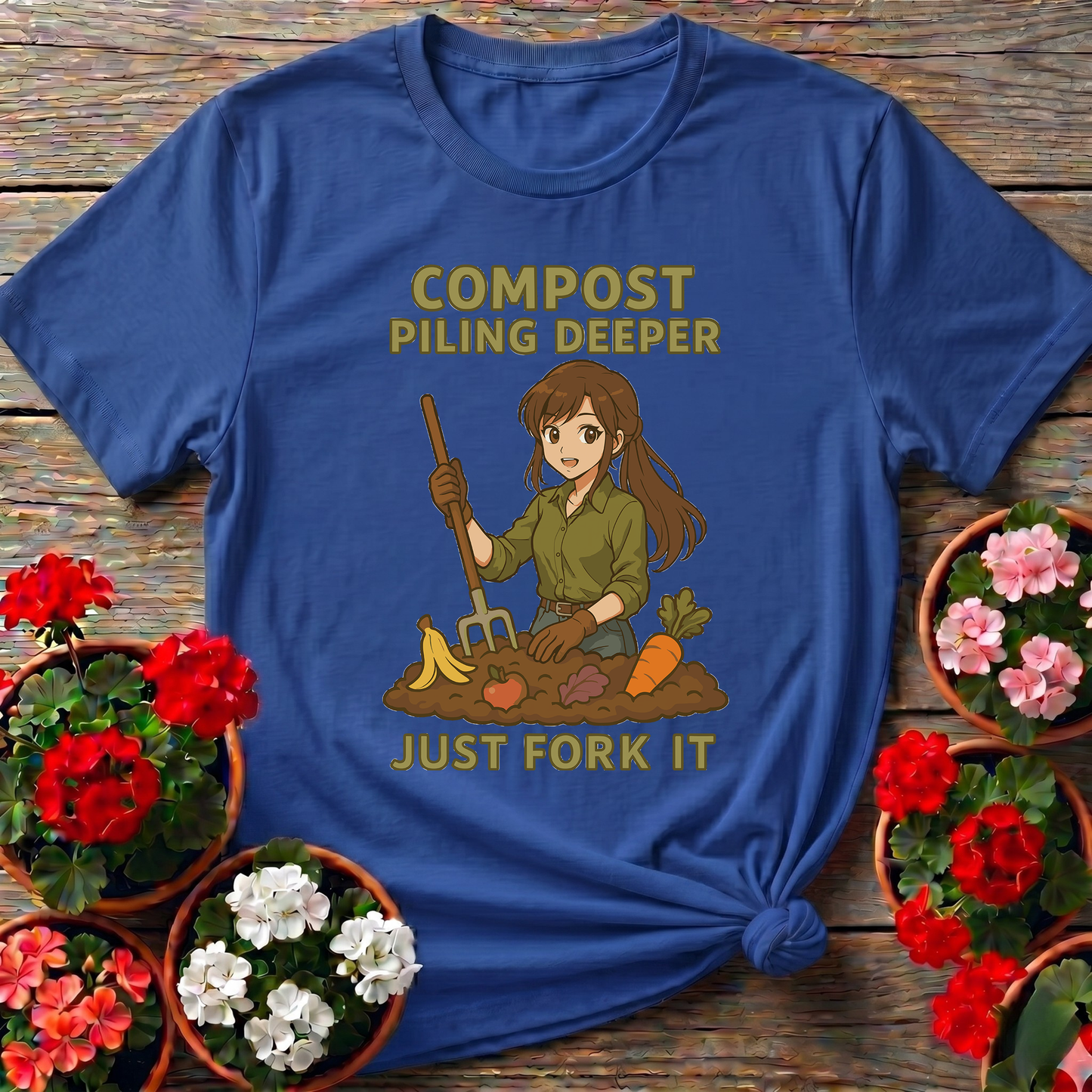 Compost Piling Deeper Just Fork It Anime Gardener Tee
