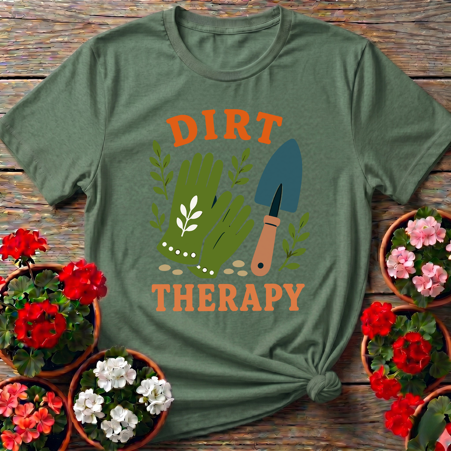 Dirt Therapy Gardening T-Shirt for Plant Lovers