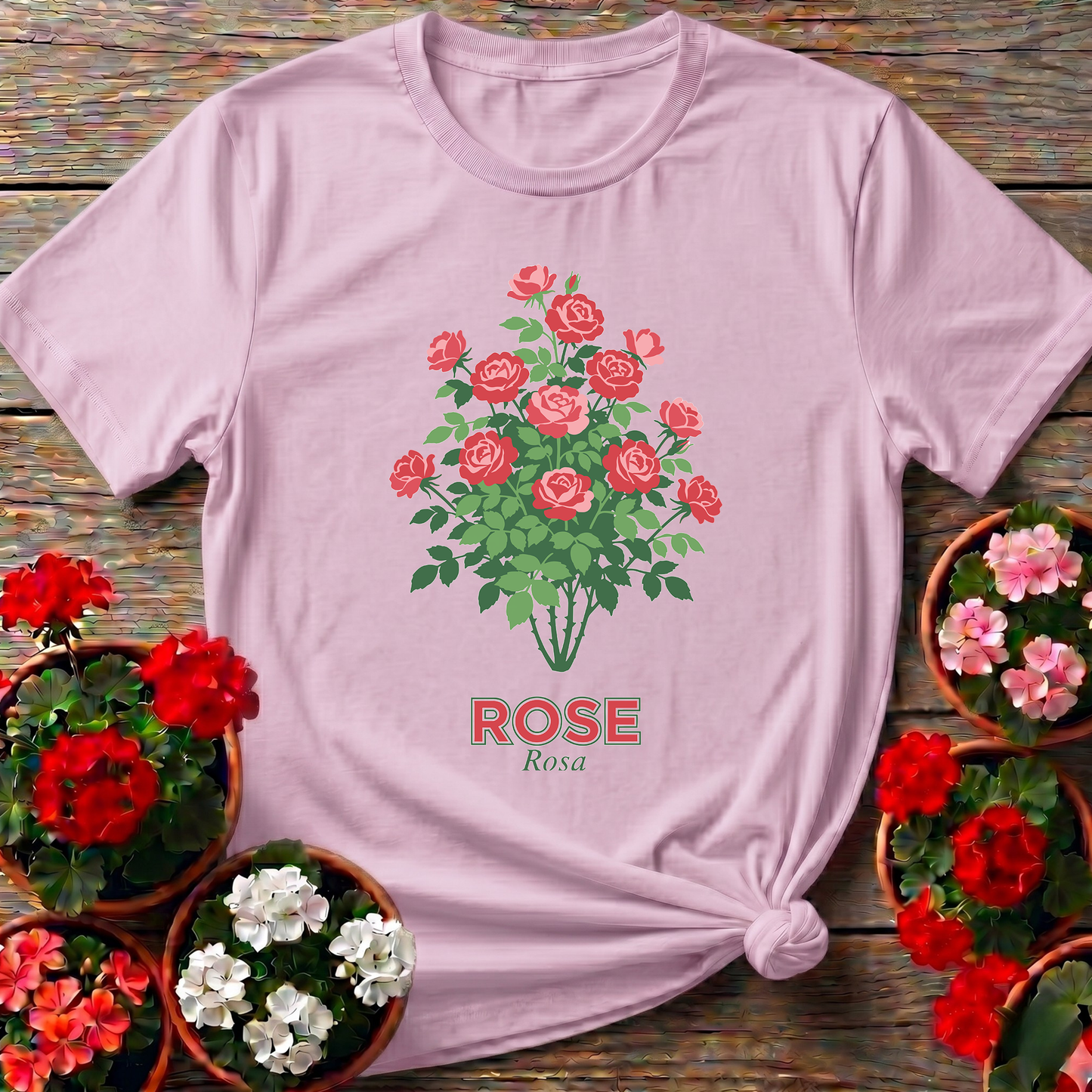 Rose Bush Botanical Garden Shirt Rosa Flower Gardening Tee