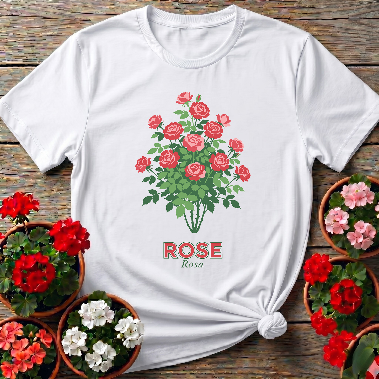 Rose Bush Botanical Garden Shirt Rosa Flower Gardening Tee