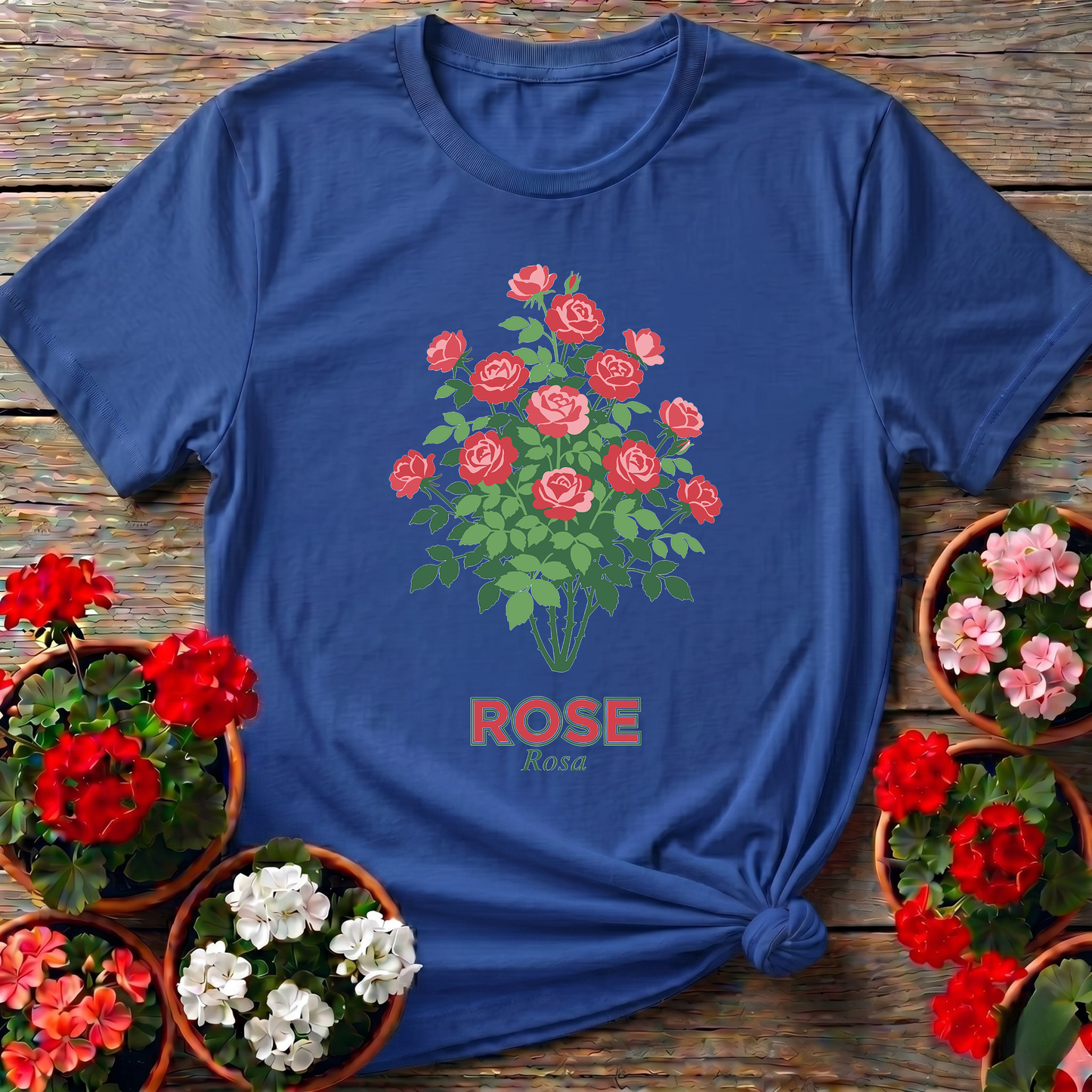 Rose Bush Botanical Garden Shirt Rosa Flower Gardening Tee