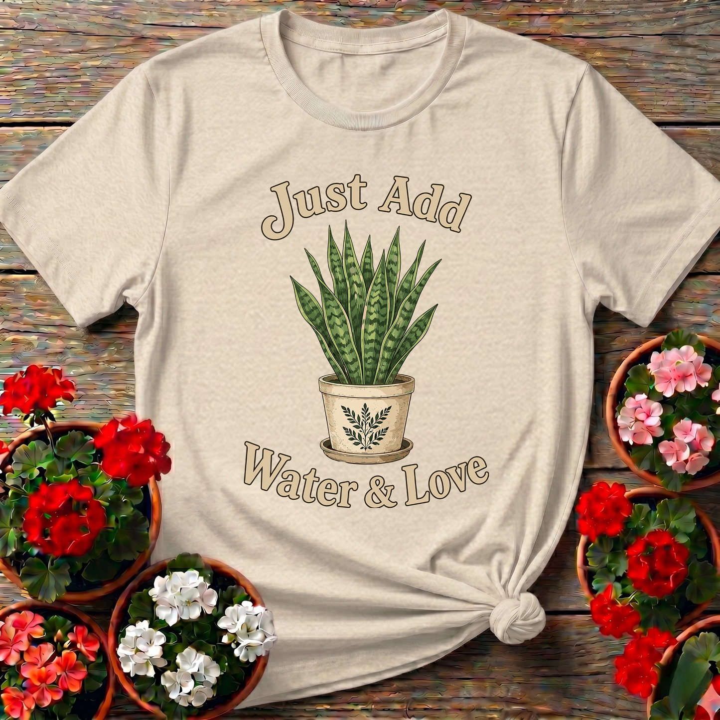 Just Add Water & Love Snake Plant Gardening Tee