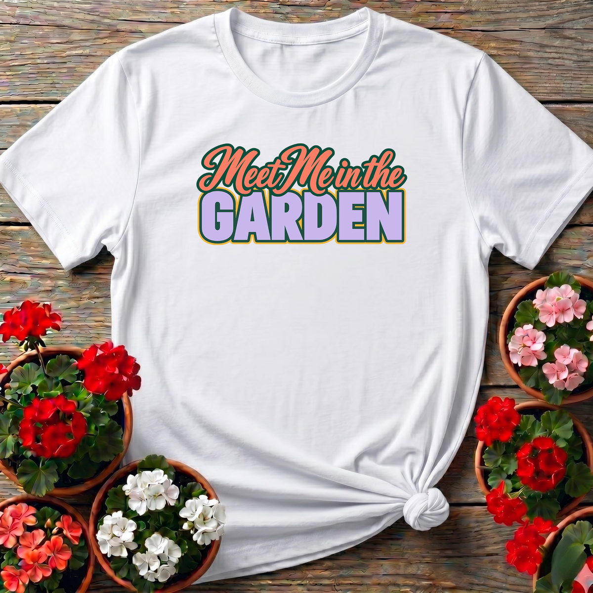 Meet Me in the Garden Retro Gardening T-Shirt