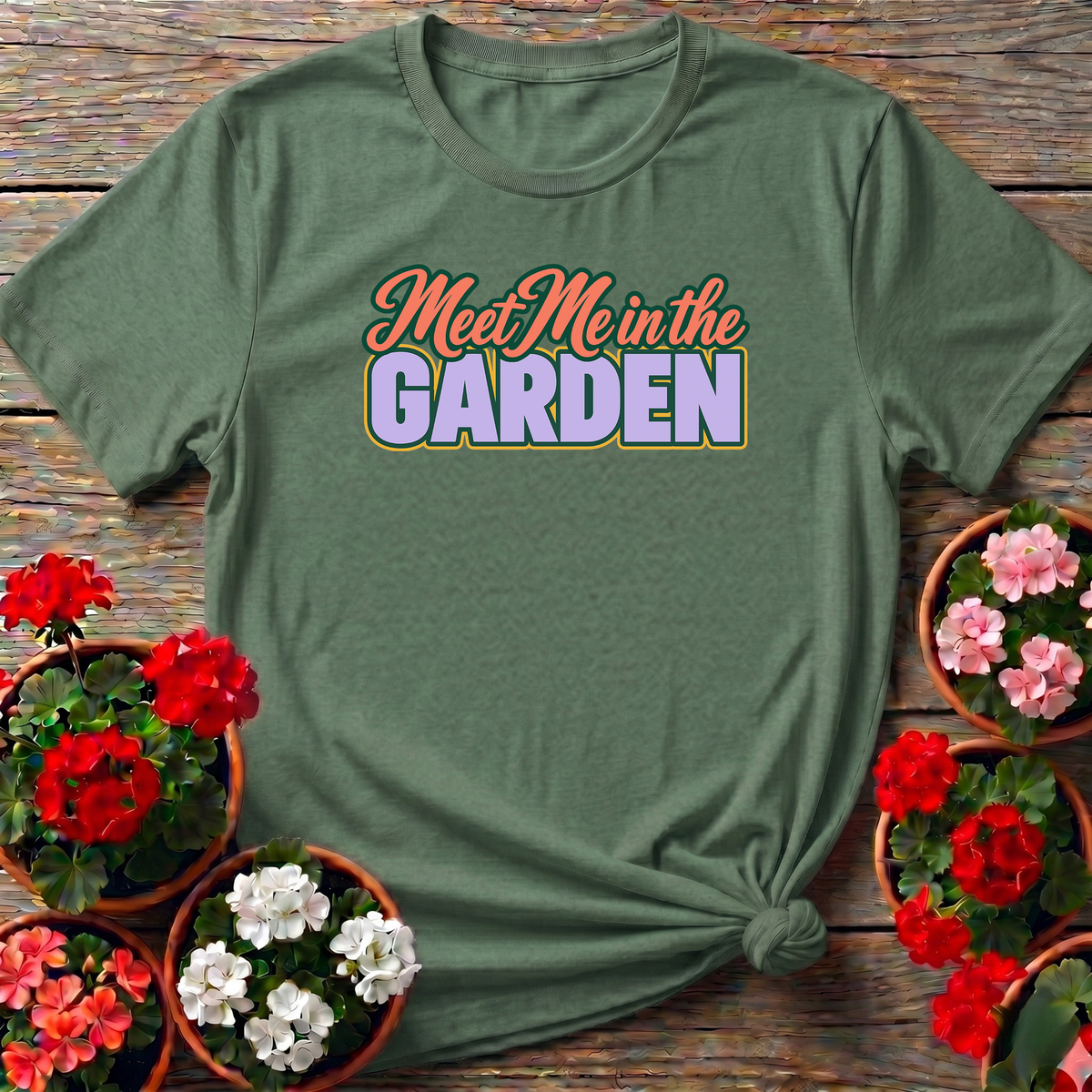 Meet Me in the Garden Retro Gardening T-Shirt