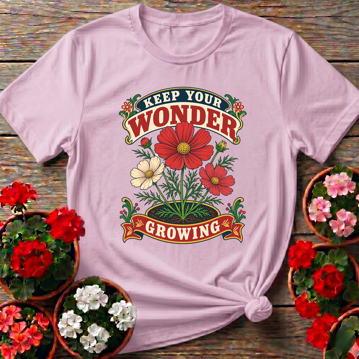 Keep Your Wonder Growing Floral Gardening T-Shirt