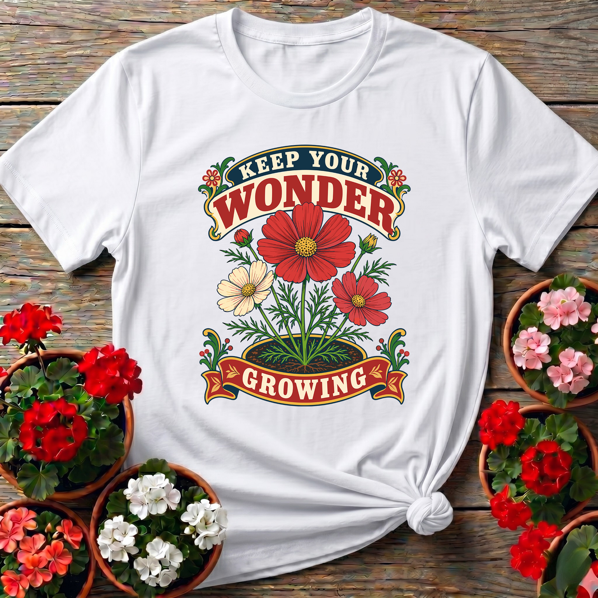 Keep Your Wonder Growing Floral Gardening T-Shirt