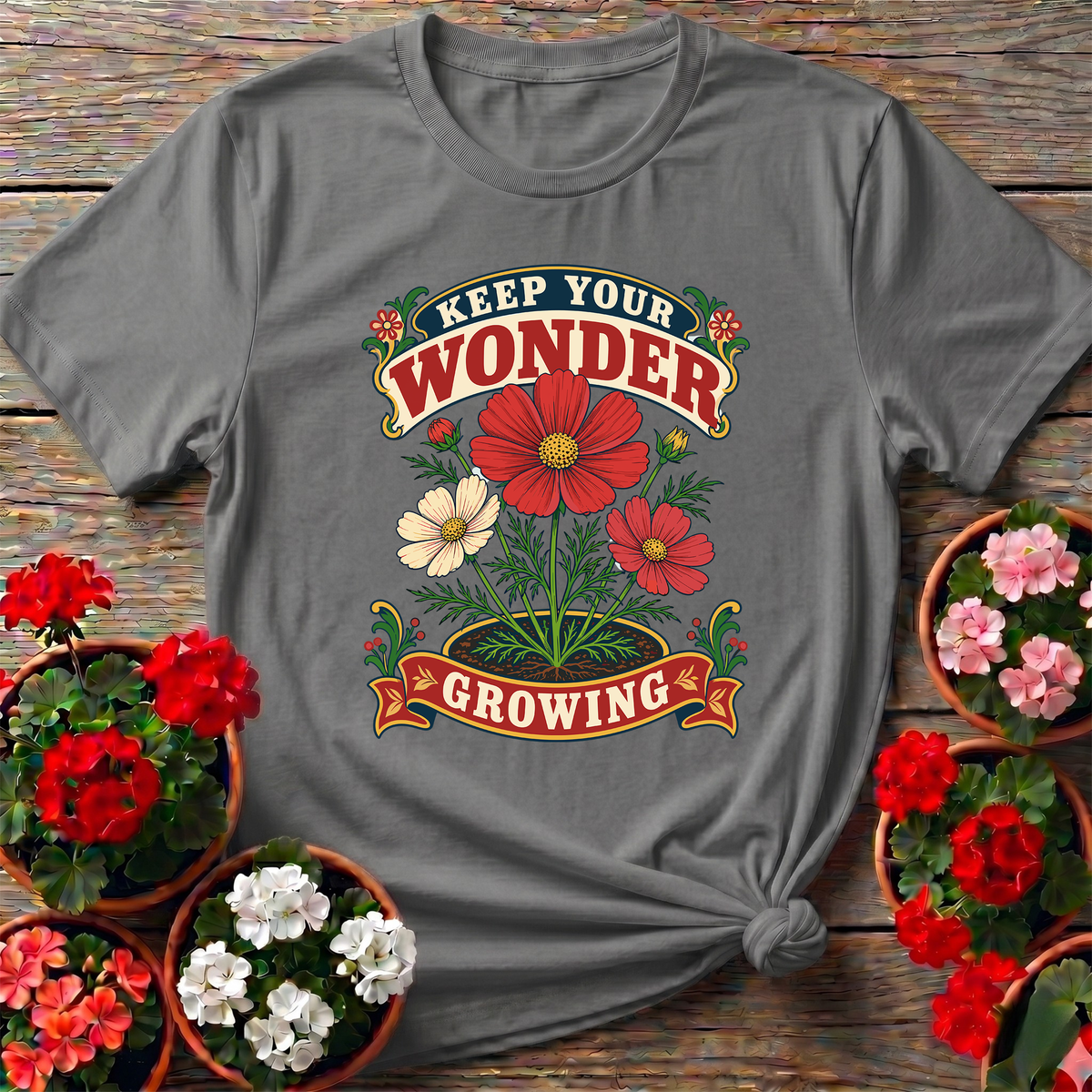 Keep Your Wonder Growing Floral Gardening T-Shirt