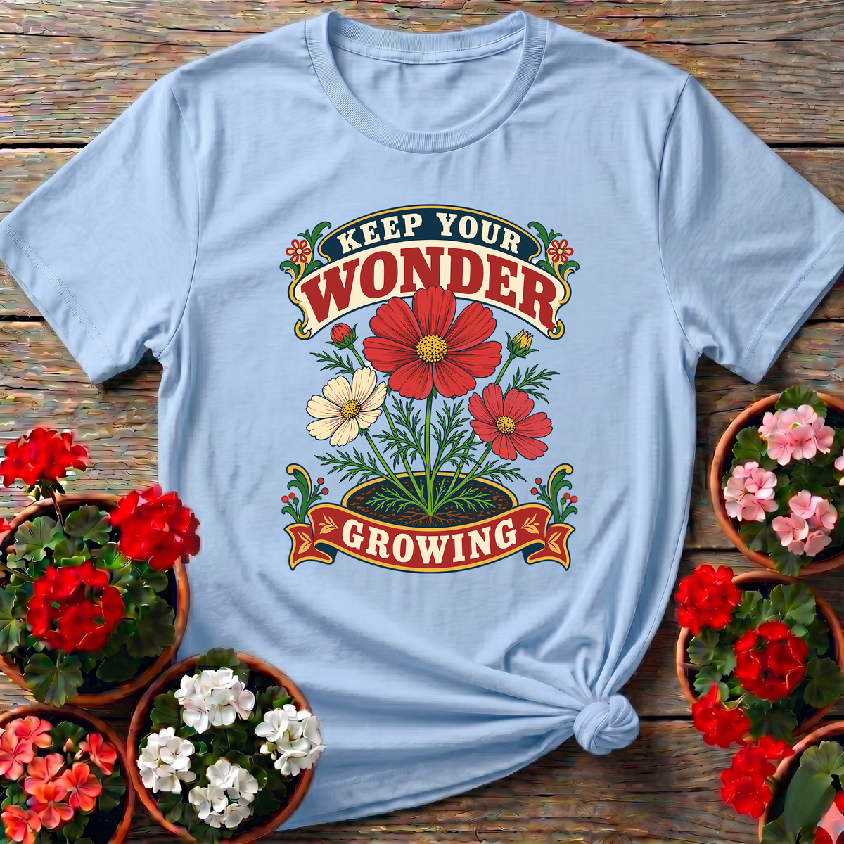 Keep Your Wonder Growing Floral Gardening T-Shirt