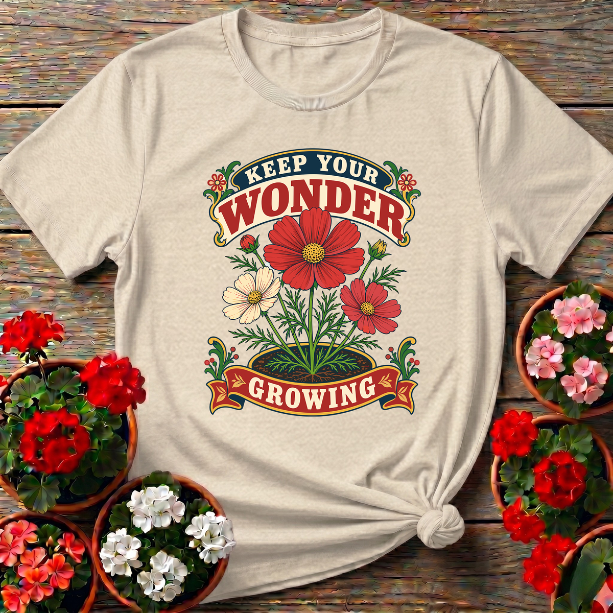 Keep Your Wonder Growing Floral Gardening T-Shirt