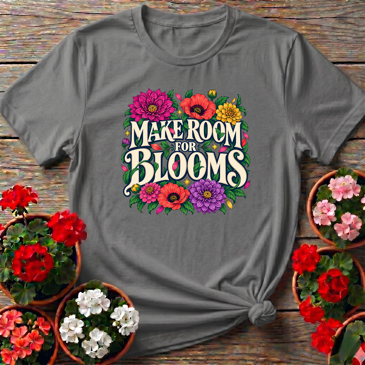 Make Room for Blooms Floral Gardening Tee