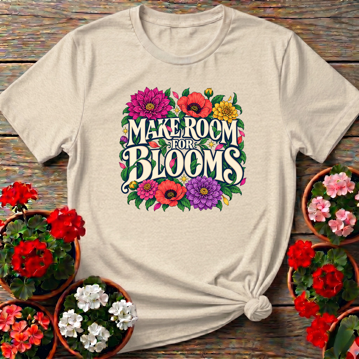 Make Room for Blooms Floral Gardening Tee