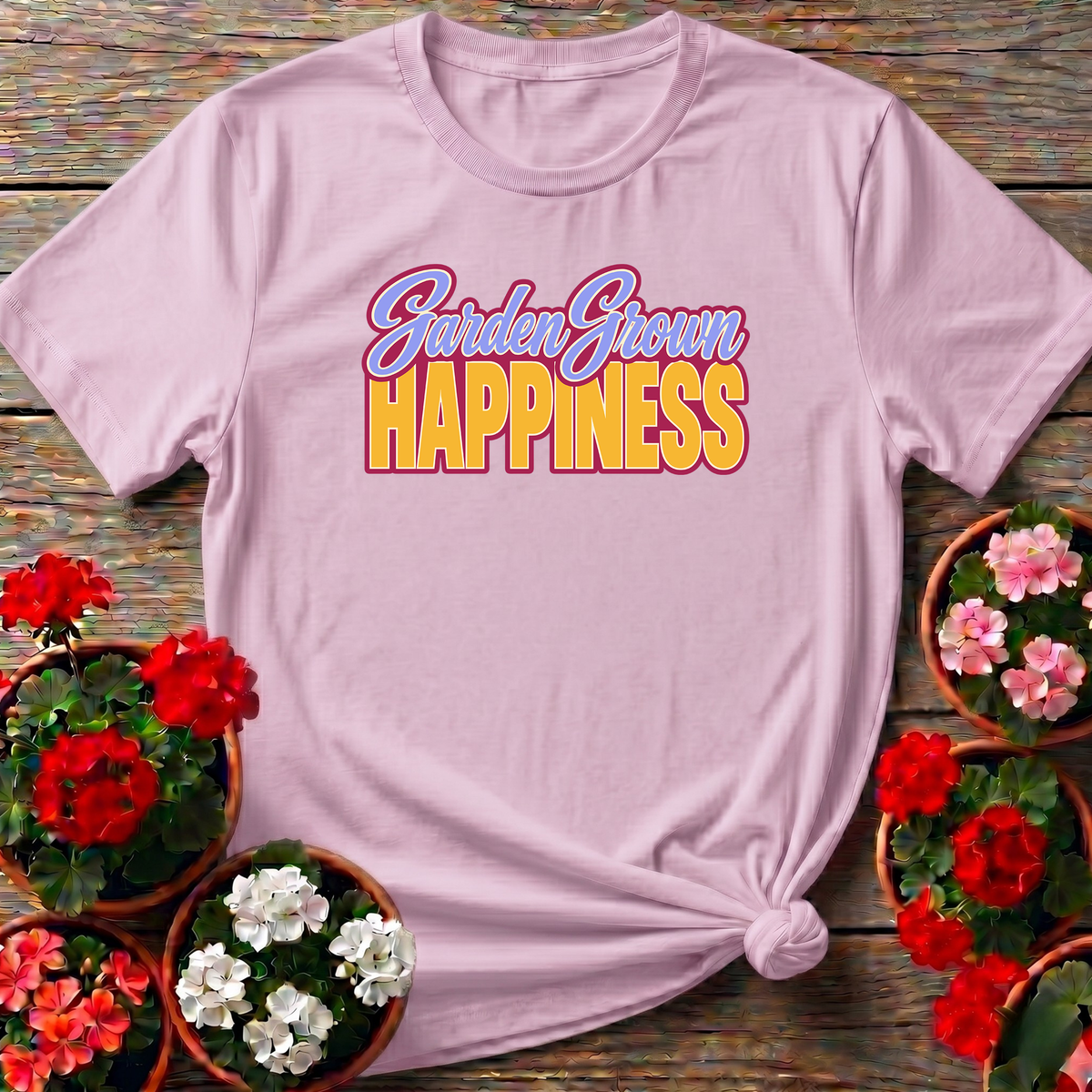 Garden Grown Happiness Gardening T-Shirt for Plant Lovers