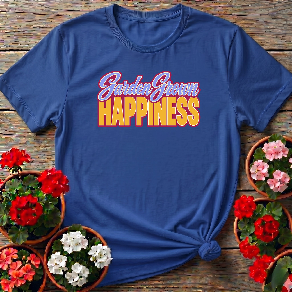 Garden Grown Happiness Gardening T-Shirt for Plant Lovers