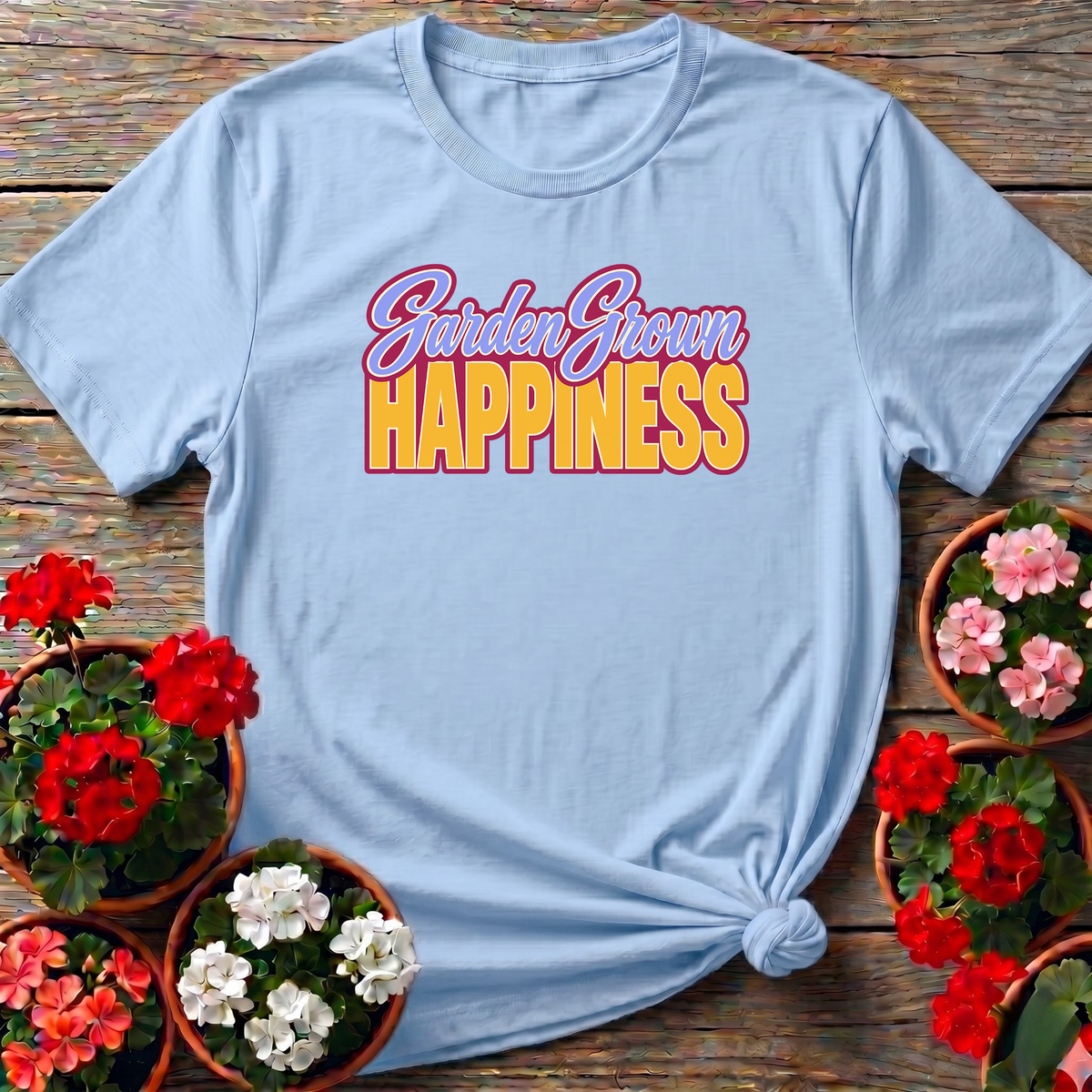 Garden Grown Happiness Gardening T-Shirt for Plant Lovers