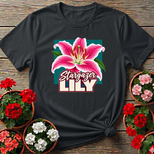Stargazer Lily Gardening T-Shirt for Flower Lovers
