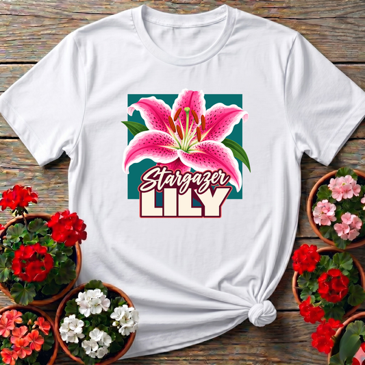 Stargazer Lily Gardening T-Shirt for Flower Lovers