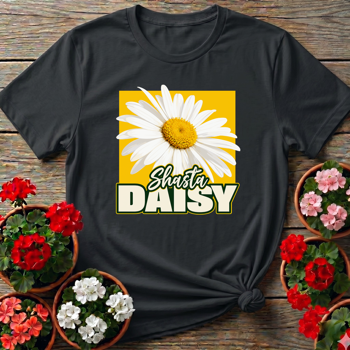 Shasta Daisy Flower Gardening T-Shirt for Flower Lovers