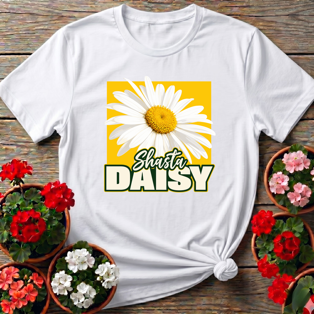 Shasta Daisy Flower Gardening T-Shirt for Flower Lovers