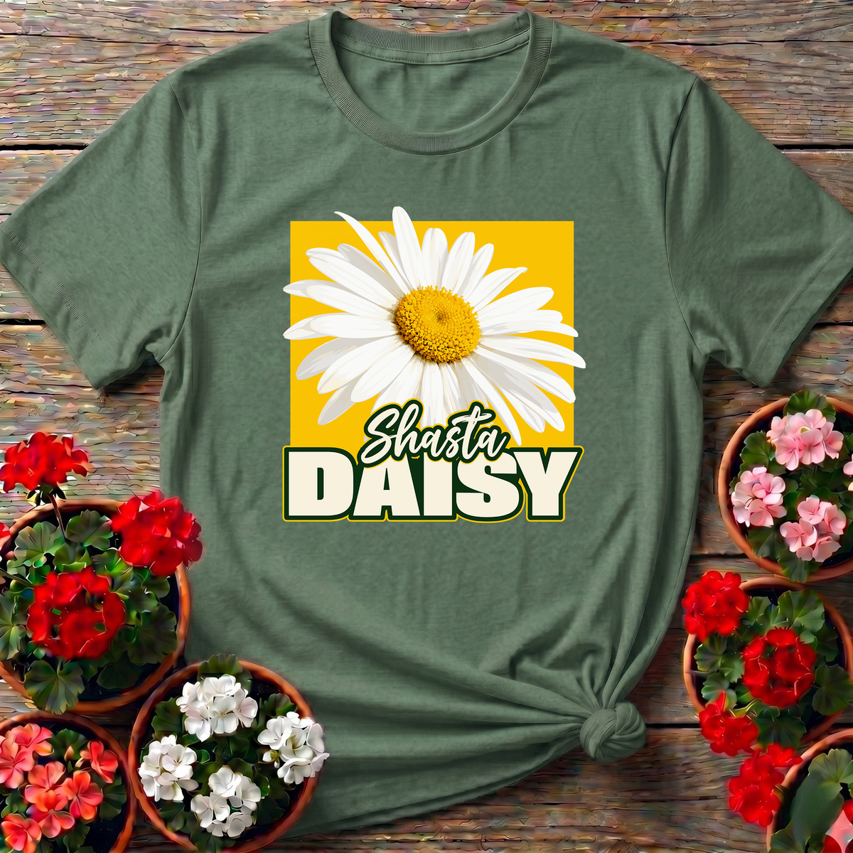 Shasta Daisy Flower Gardening T-Shirt for Flower Lovers