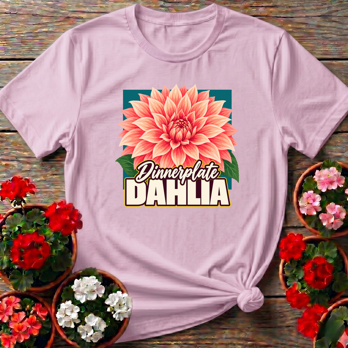 Dinnerplate Dahlia Flower Gardening T-Shirt for Gardeners