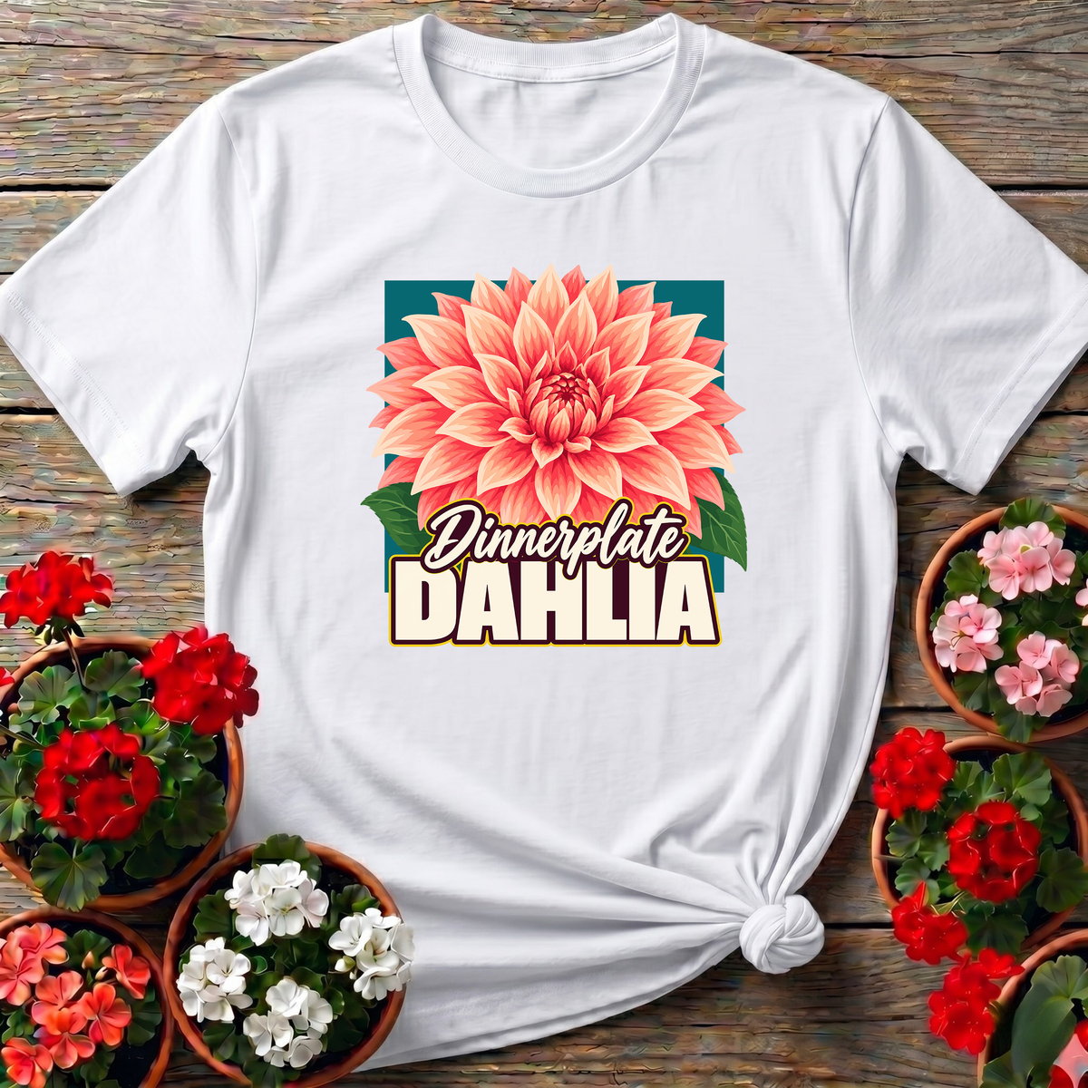 Dinnerplate Dahlia Flower Gardening T-Shirt for Gardeners
