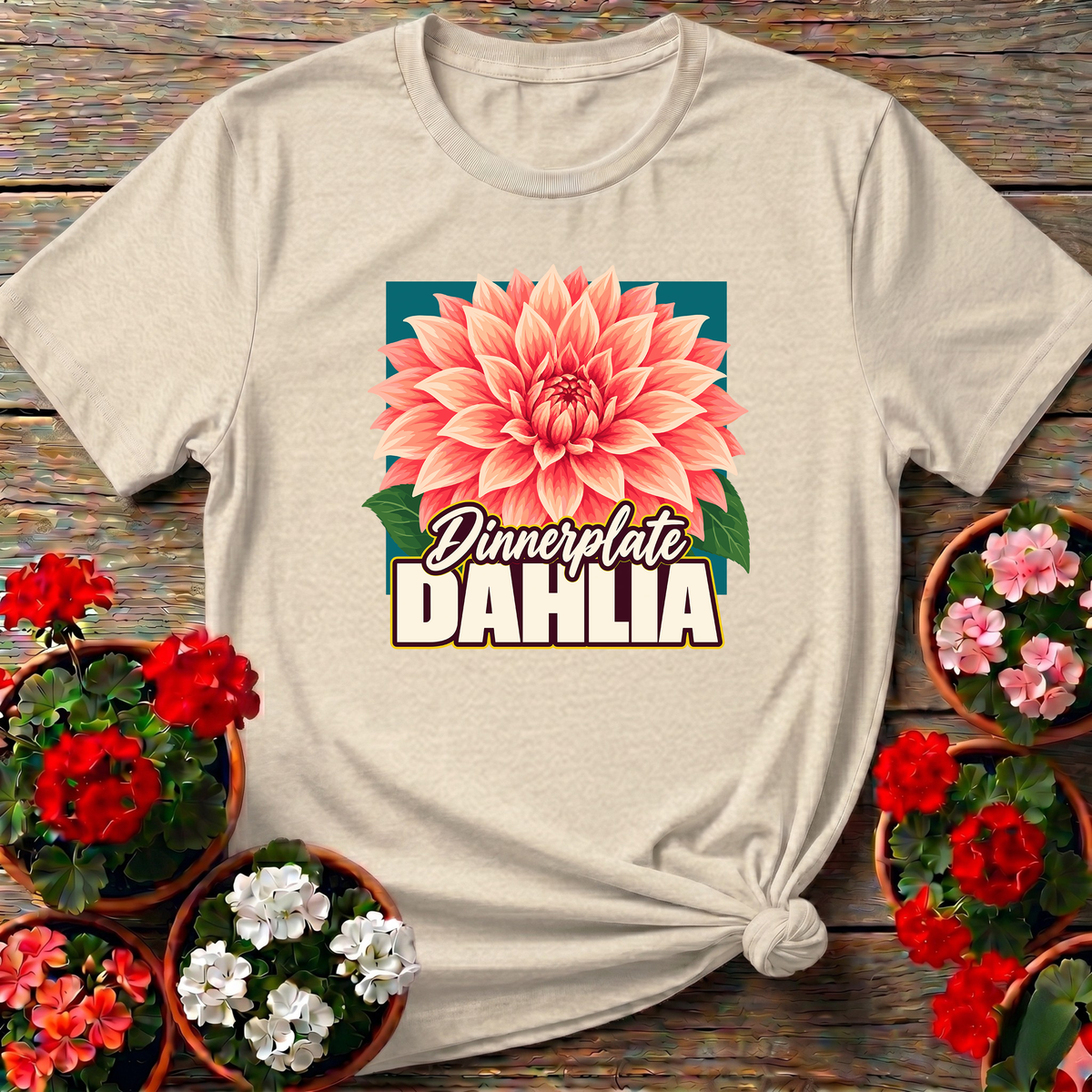 Dinnerplate Dahlia Flower Gardening T-Shirt for Gardeners