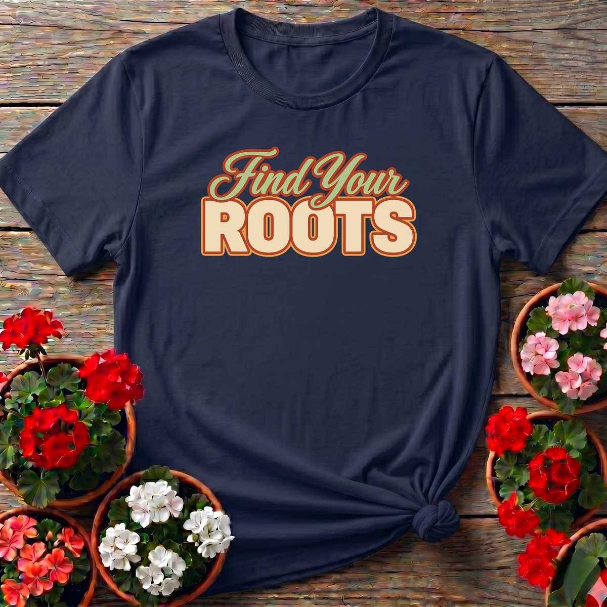 Find Your Roots Retro Gardening Tee for Plant Lovers
