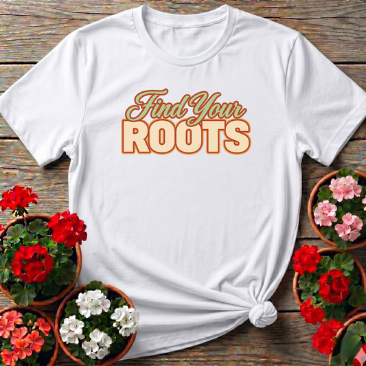 Find Your Roots Retro Gardening Tee for Plant Lovers