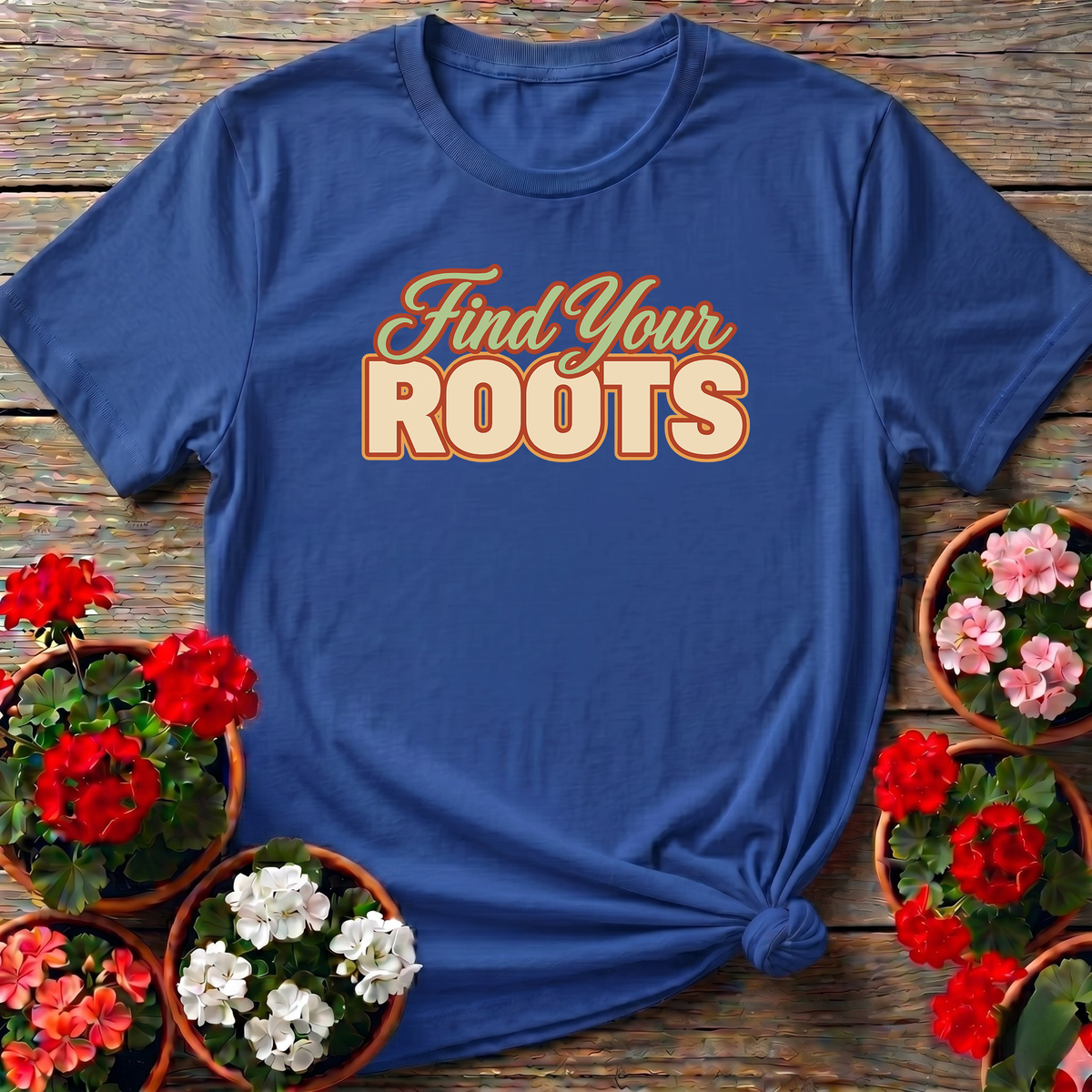 Find Your Roots Retro Gardening Tee for Plant Lovers