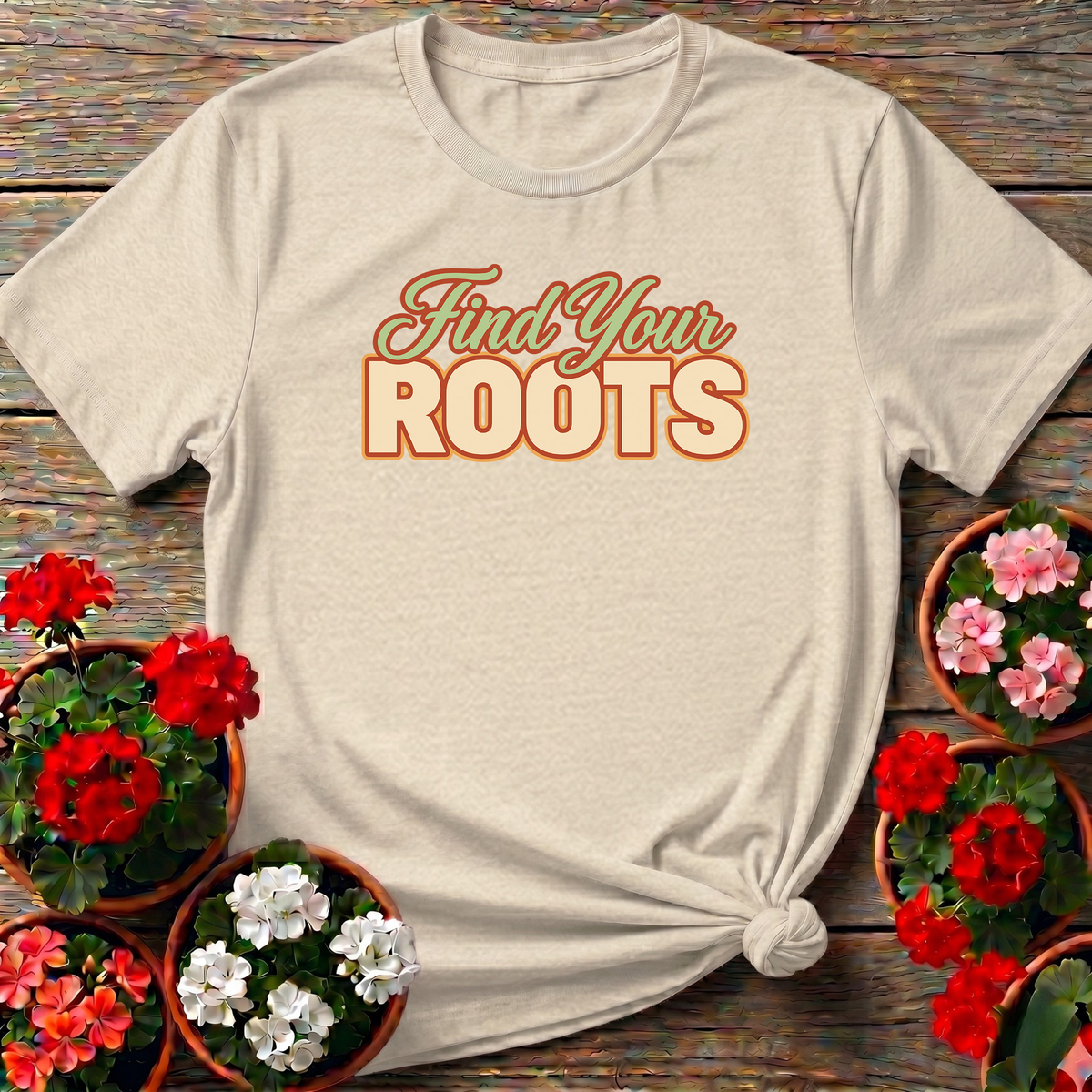 Find Your Roots Retro Gardening Tee for Plant Lovers