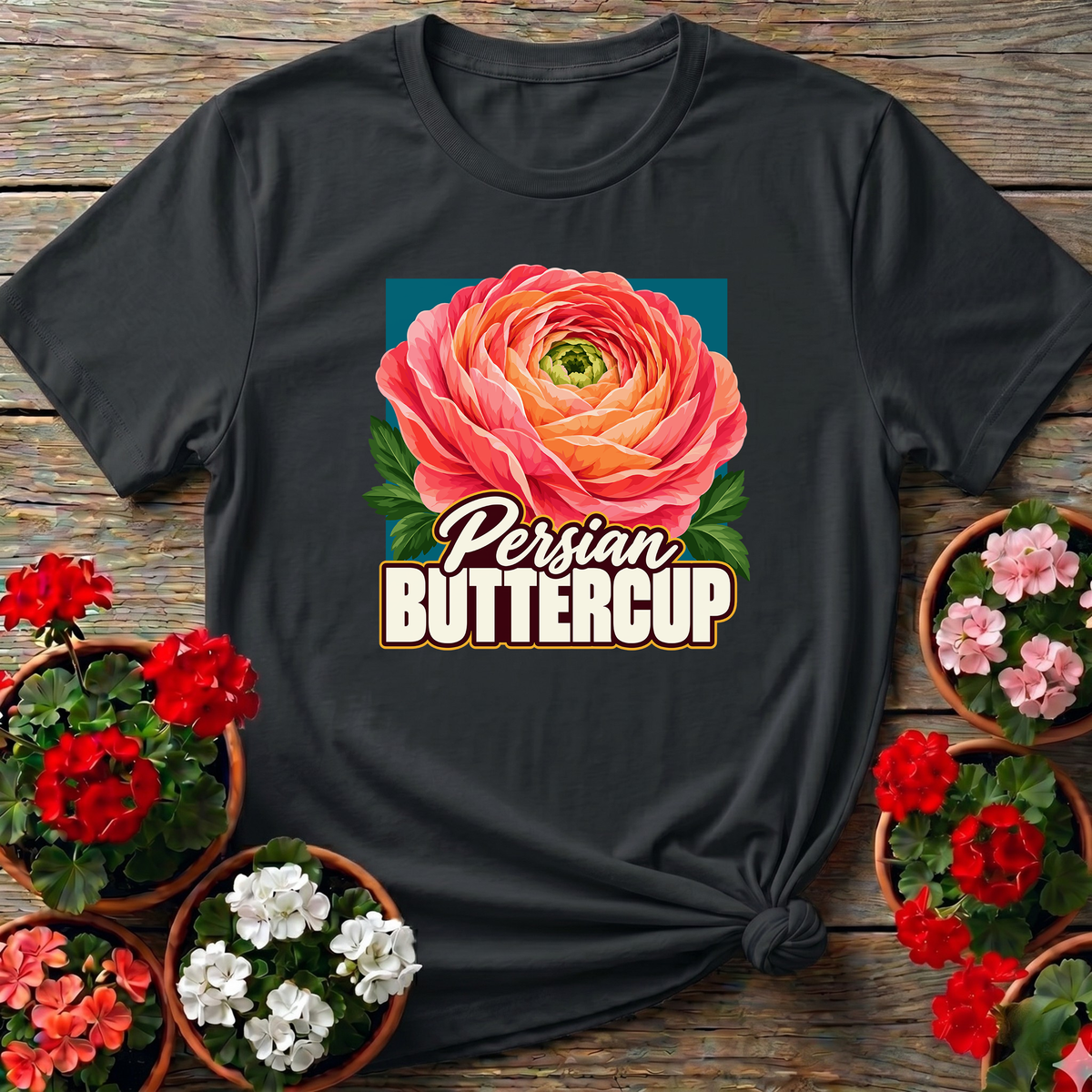 Persian Buttercup Ranunculus Flower Gardening Tee