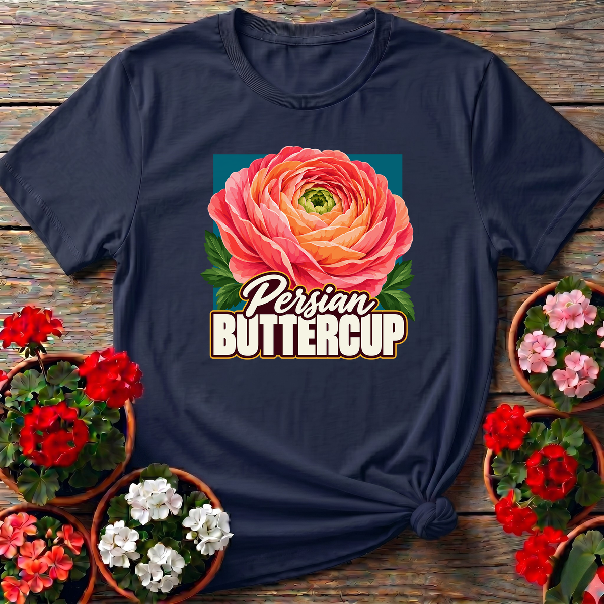 Persian Buttercup Ranunculus Flower Gardening Tee