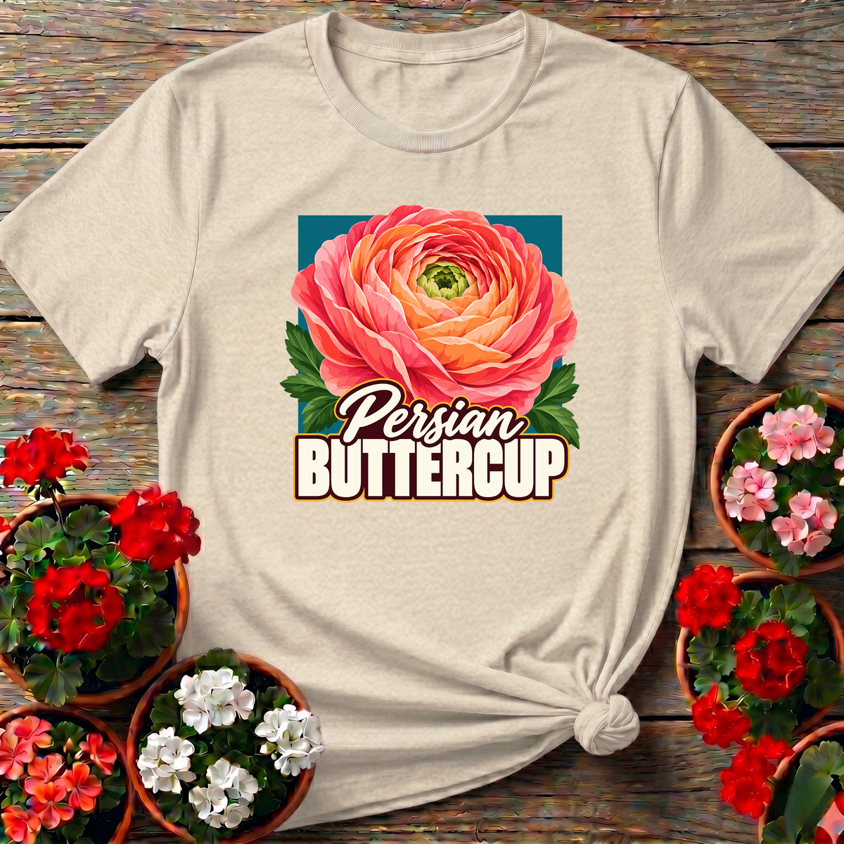Persian Buttercup Ranunculus Flower Gardening Tee