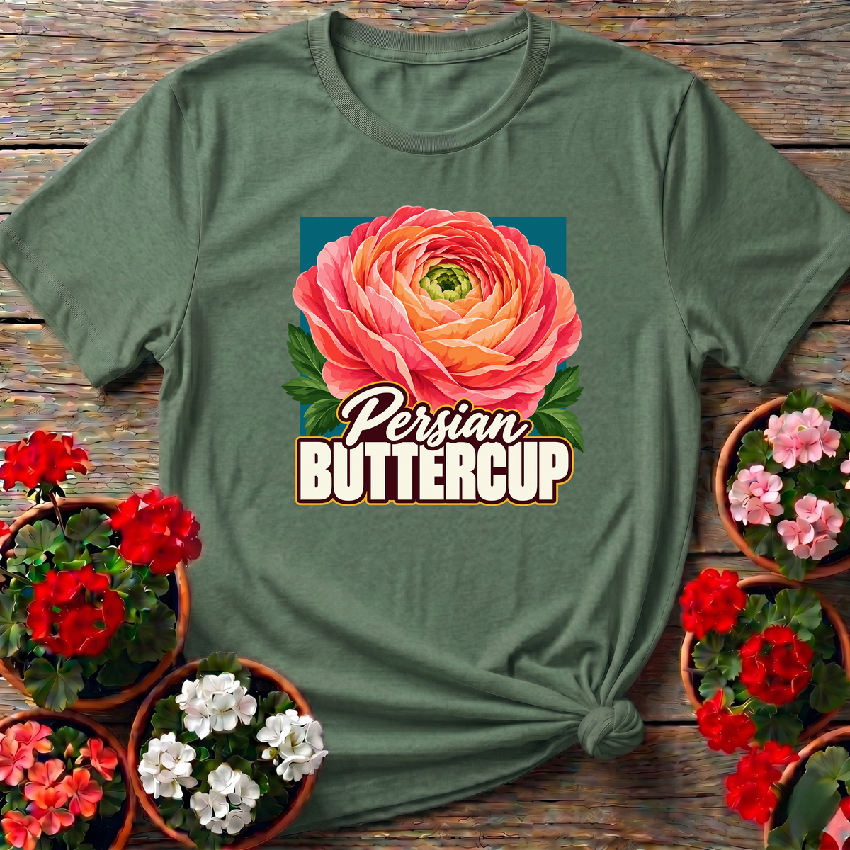 Persian Buttercup Ranunculus Flower Gardening Tee