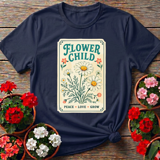 Flower Child Seed Packet Daisy Gardening T-Shirt