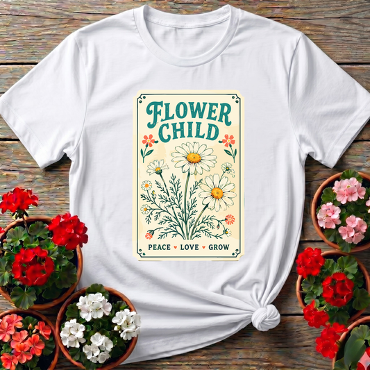 Flower Child Seed Packet Daisy Gardening T-Shirt