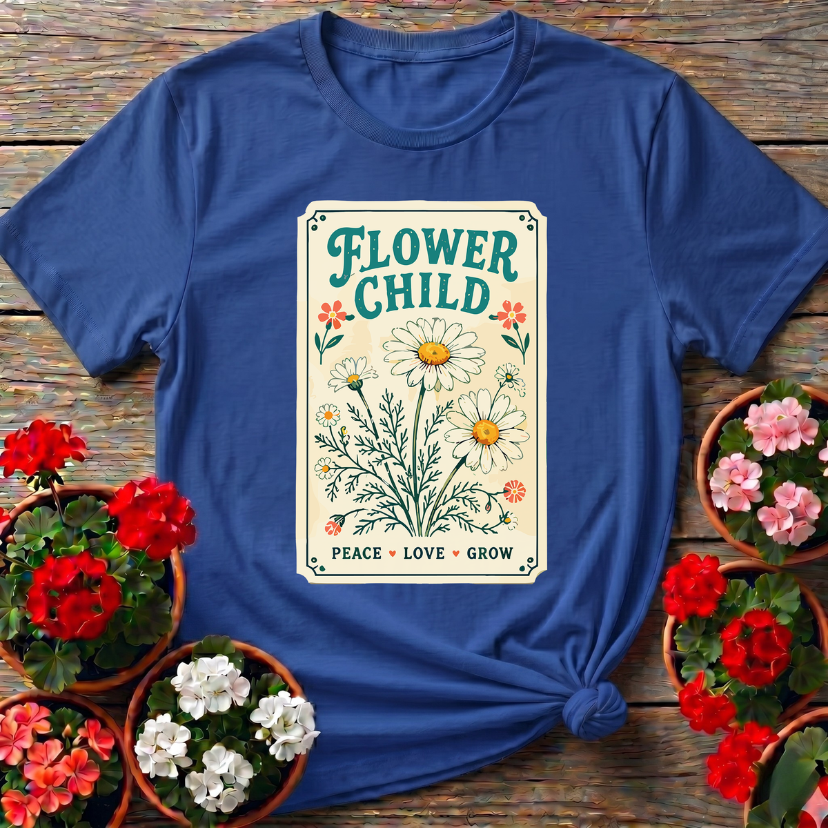 Flower Child Seed Packet Daisy Gardening T-Shirt