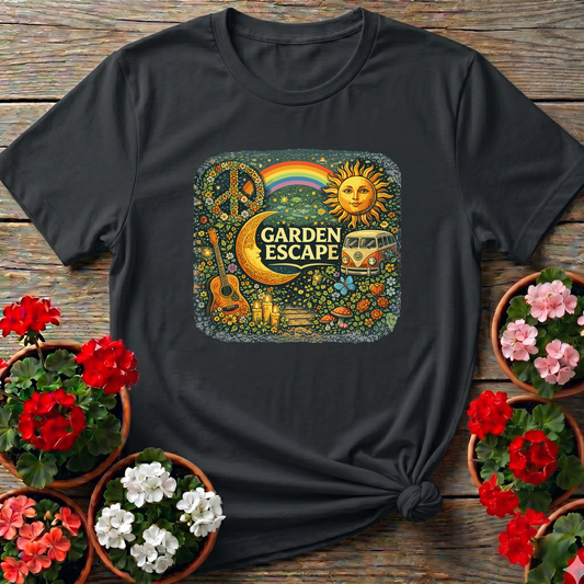 Garden Escape 70s Retro Hippie Gardening Tee