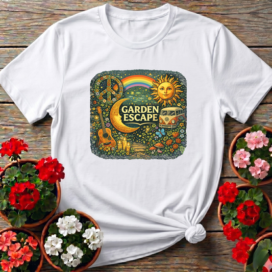 Garden Escape 70s Retro Hippie Gardening Tee