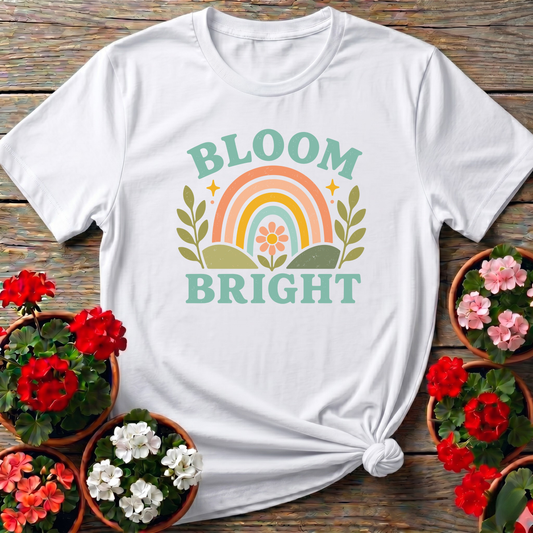 Bloom Bright Rainbow Gardening Tee for Plant Lovers