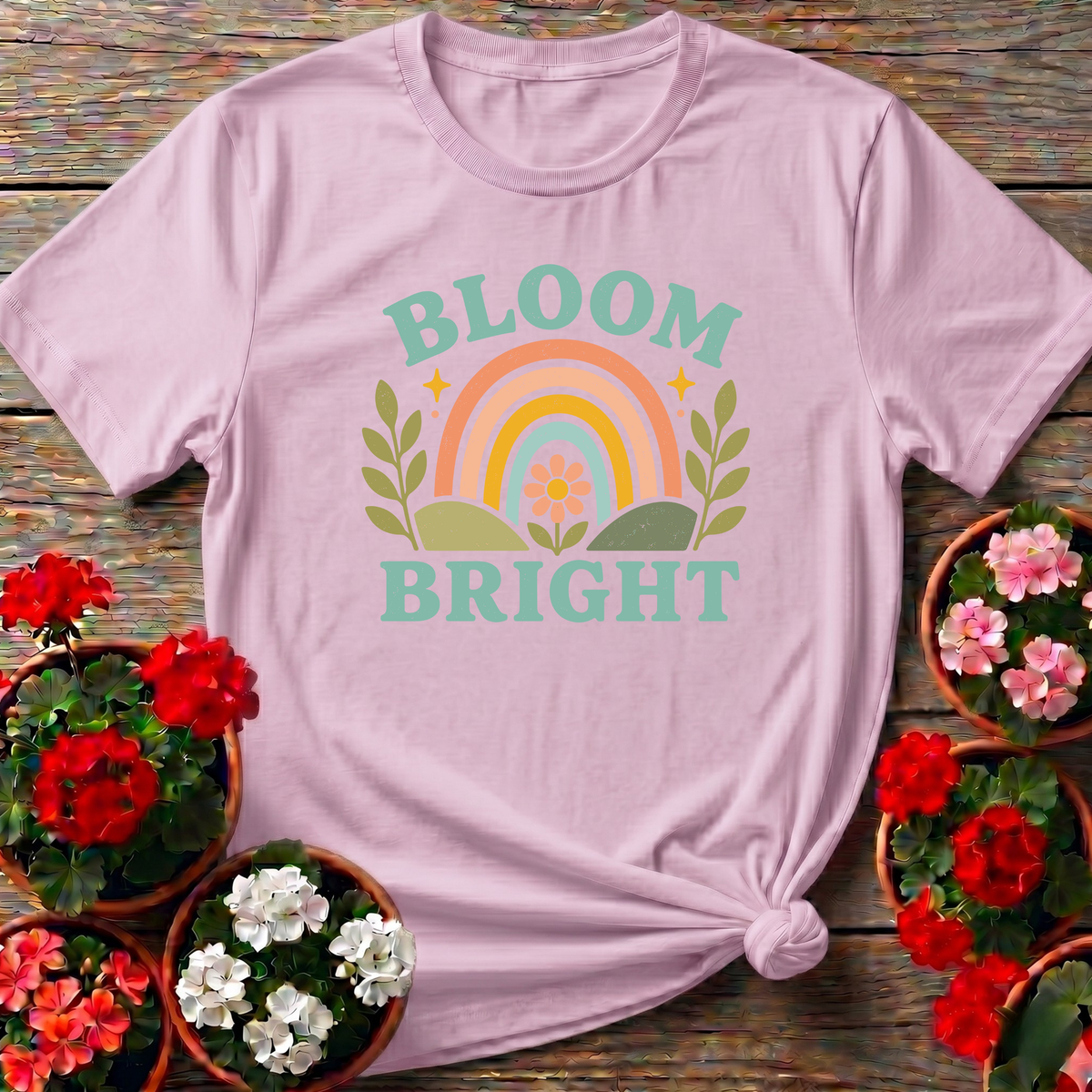 Bloom Bright Rainbow Gardening Tee for Plant Lovers