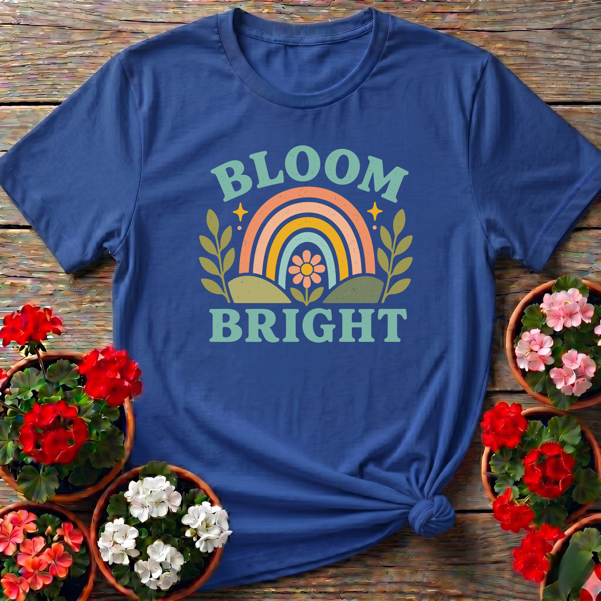 Bloom Bright Rainbow Gardening Tee for Plant Lovers