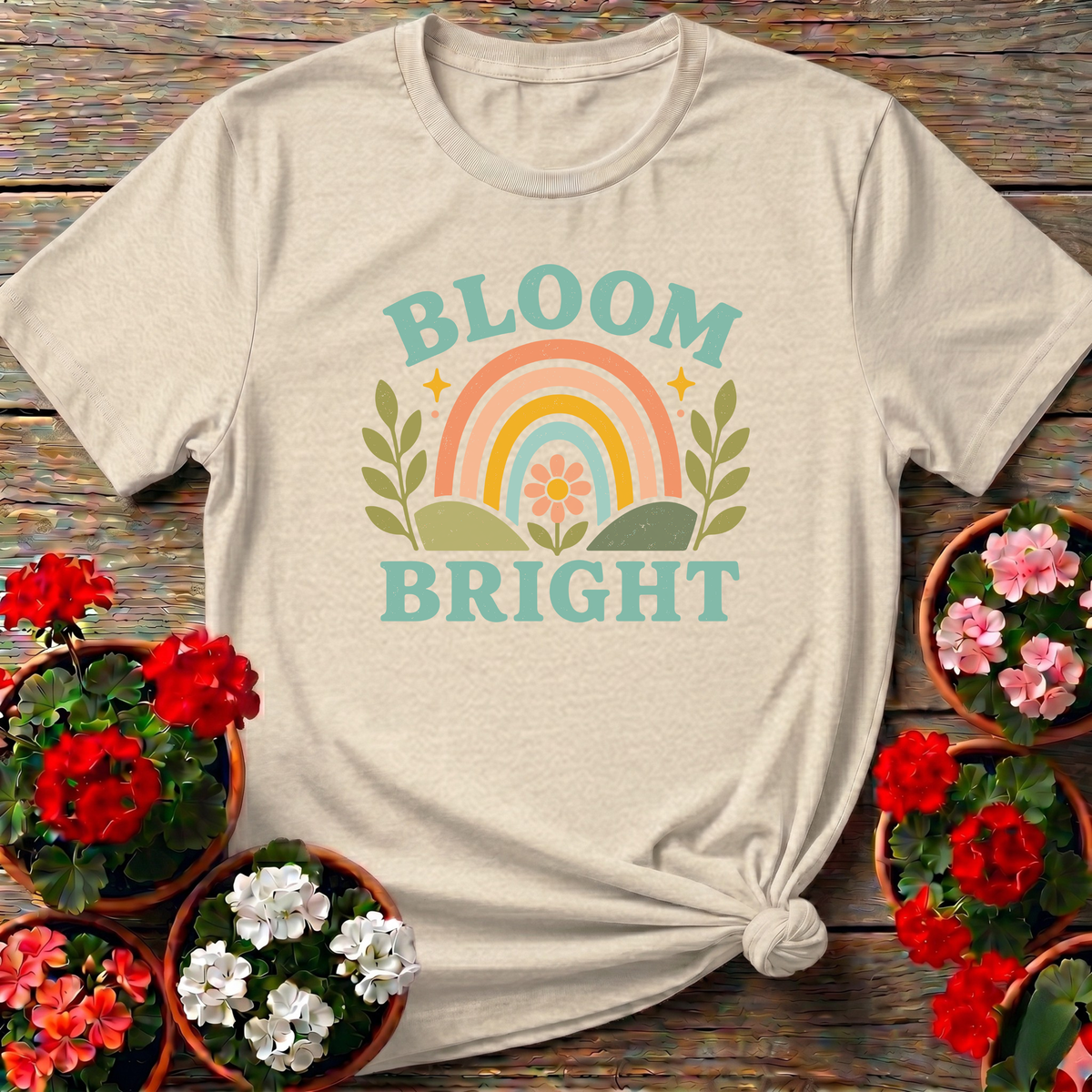 Bloom Bright Rainbow Gardening Tee for Plant Lovers