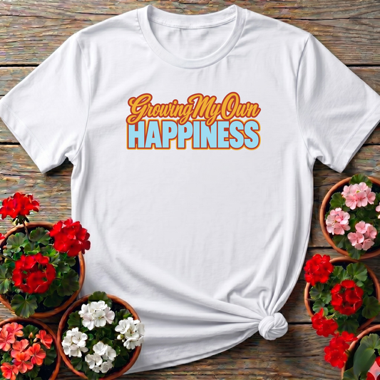 Growing My Own Happiness Retro Gardening T-Shirt