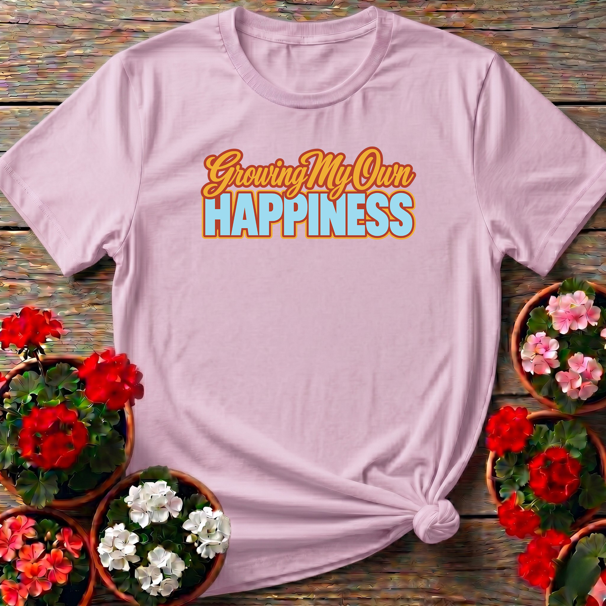 Growing My Own Happiness Retro Gardening T-Shirt