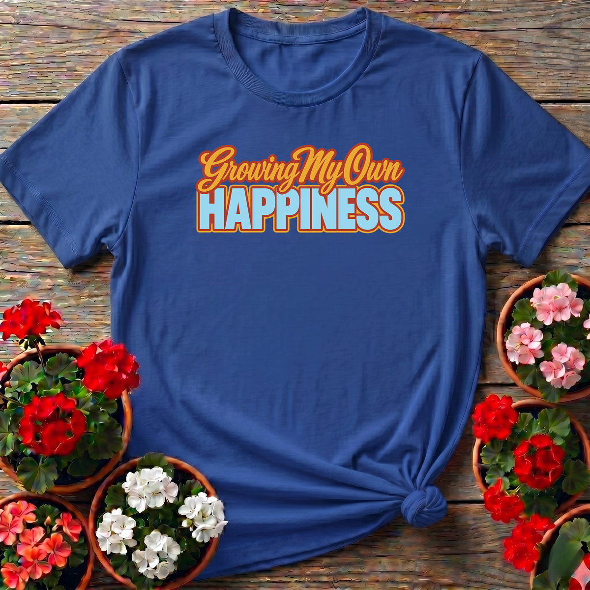Growing My Own Happiness Retro Gardening T-Shirt