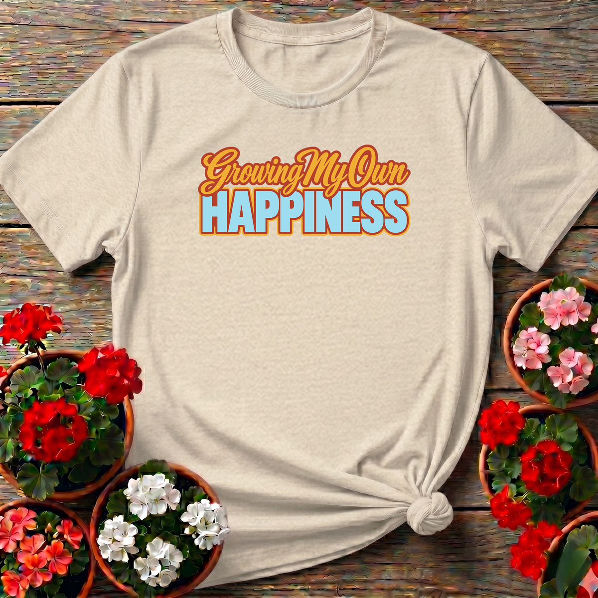 Growing My Own Happiness Retro Gardening T-Shirt