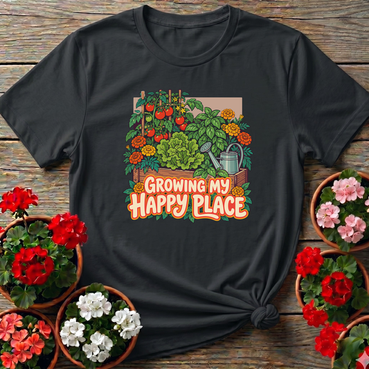 Growing My Happy Place Raised Bed Garden Tee