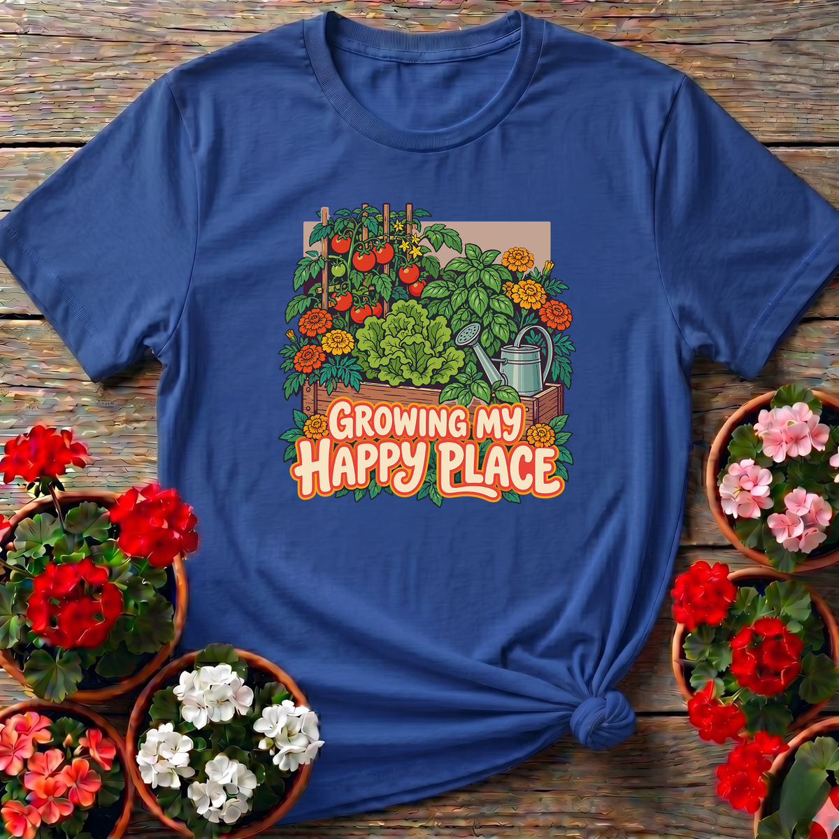 Growing My Happy Place Raised Bed Garden Tee